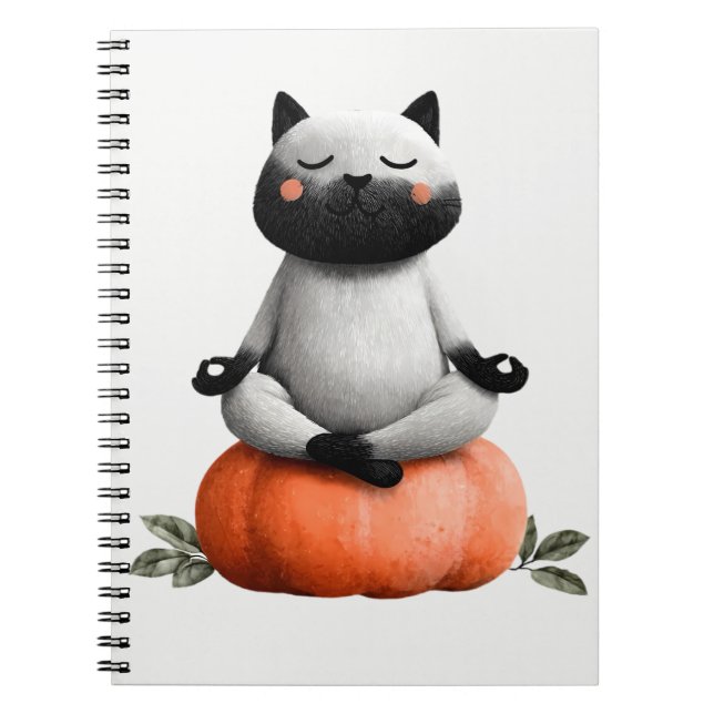 Halloween Cat on Pumpkin Design Notizblock (Vorderseite)