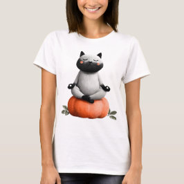 Halloween Cat on Pumpkin Design T-Shirt