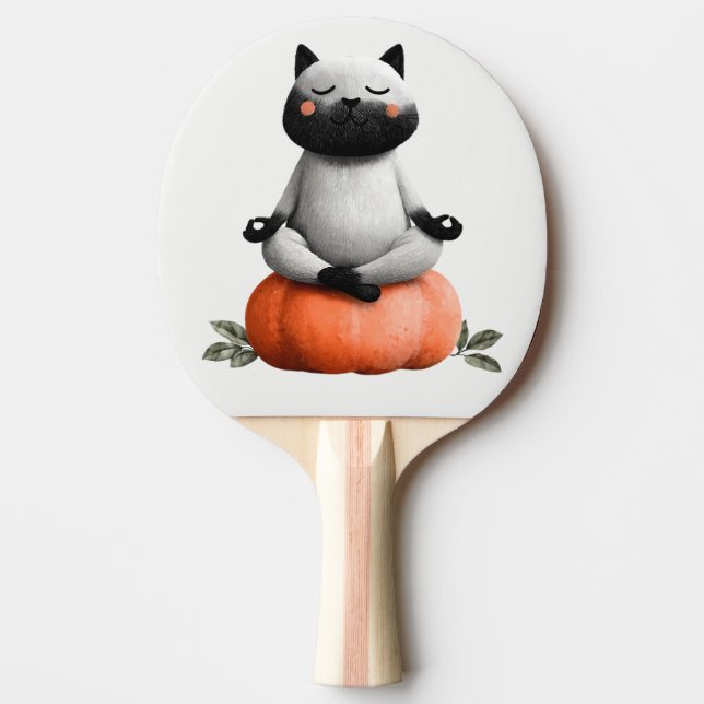 Halloween Cat on Pumpkin Design Tischtennis Schläger (Vorderseite)