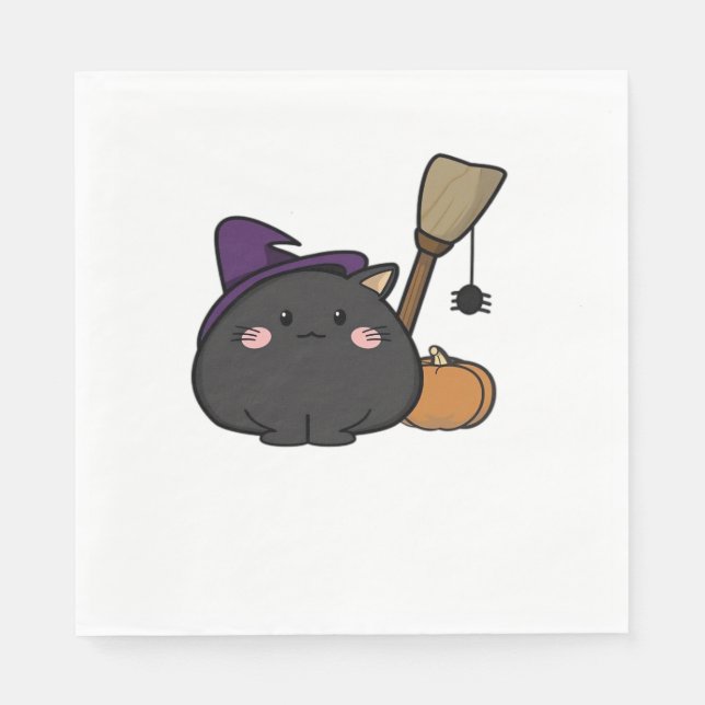 Halloween Cat Oversifizierter T - Shirt Serviette (Vorderseite)