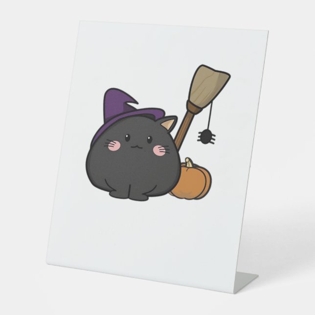 Halloween Cat Oversized T-Shirt Sockelschild (Vorderseite)