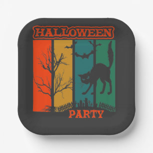 Halloween Cat Party Pappteller