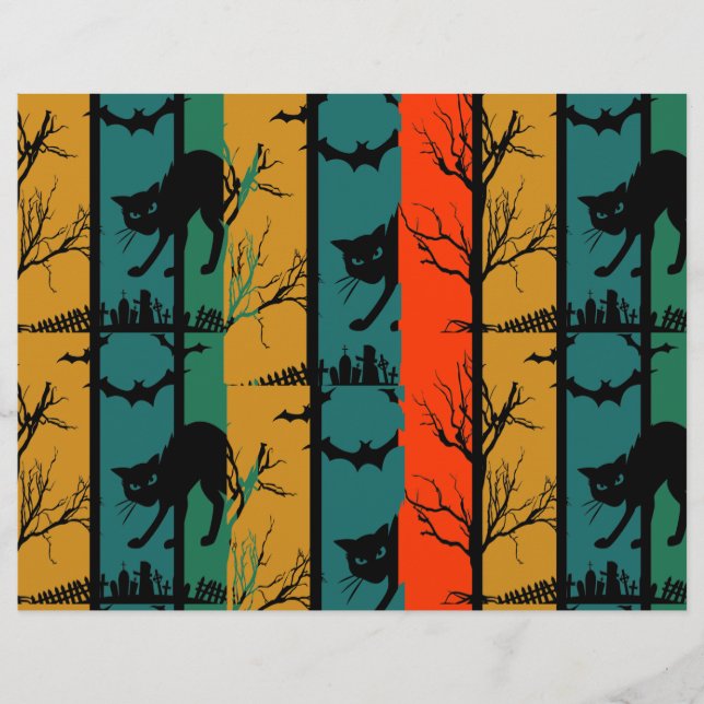 Halloween Cat Party Scrapbook Flyer (Vorne)