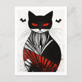 Halloween Cat Postcard Postkarte