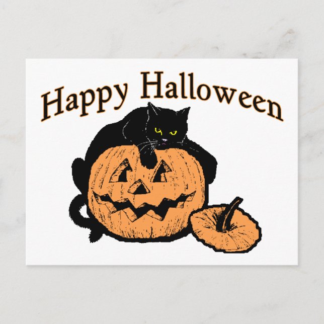Halloween Cat Postkarte (Vorderseite)