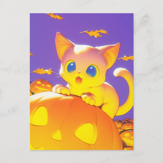 Halloween Cat Postkarte (Vorderseite)