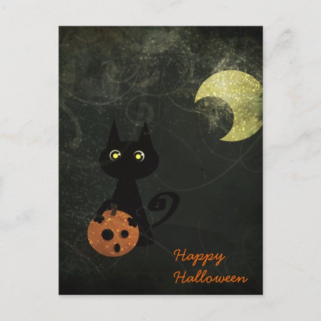 Halloween Cat Postkarte (Vorderseite)
