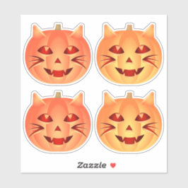 Halloween Cat Pumpkin Aufkleber