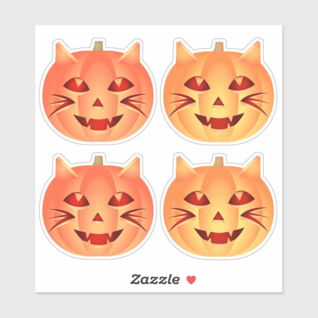 Halloween Cat Pumpkin Aufkleber (Blatt)