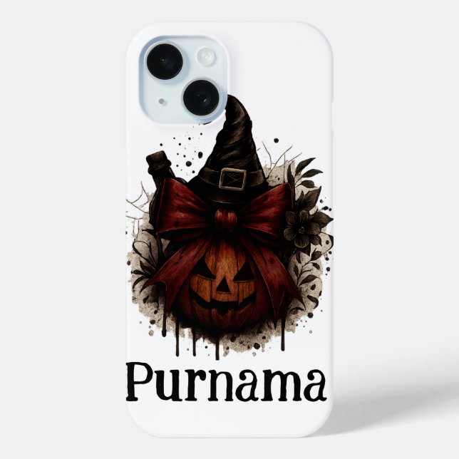 Halloween Cat Pumpkin iPhone Case - Hexchy Fall Vi (Rückseite)