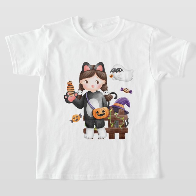 Halloween Cat Pumpkin Kinderboom T-Shirt (Ablage )