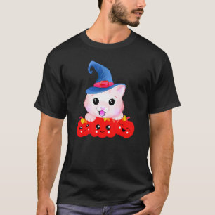 Halloween Cat Pumpkin Kostüm Niedlich für Katzen L T-Shirt