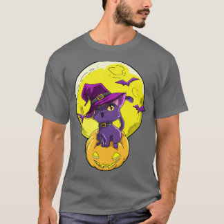 Halloween Cat Pumpkin Moon T-Shirt