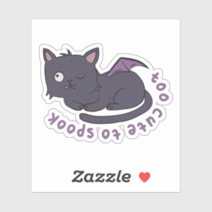Halloween Cat Pun: Zu Niedlich, um zu sprechen Aufkleber