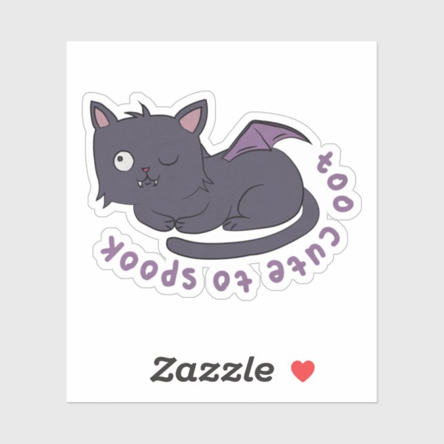 Halloween Cat Pun: Zu Niedlich, um zu sprechen Aufkleber (Blatt)