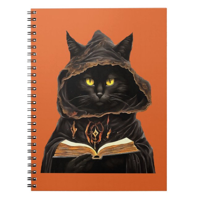 Halloween Cat Reading Preys Anatomy Spell List Notizblock (Vorderseite)