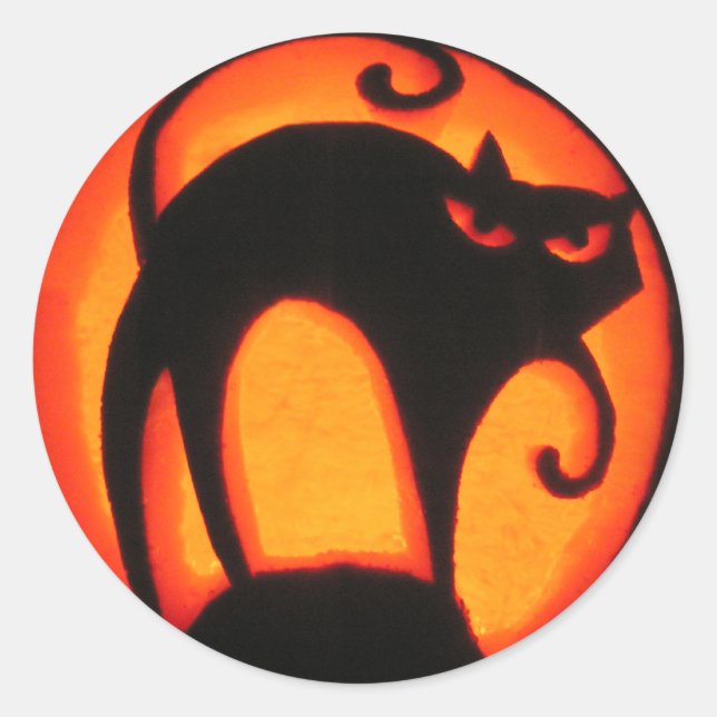 Halloween Cat Runder Aufkleber (Vorderseite)