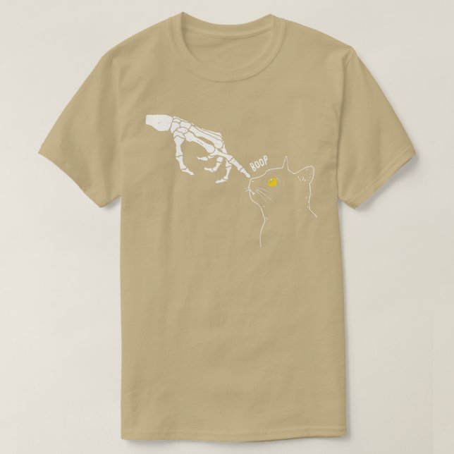 Halloween Cat schwarz Lover Skeleton Hand Boop lus T-Shirt (Design vorne)