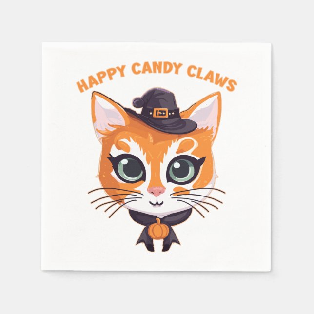Halloween Cat Serviette (Vorderseite)