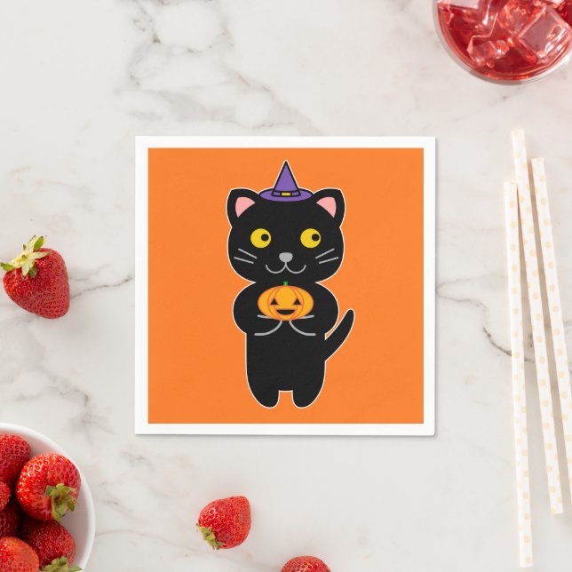 Halloween Cat Serviette (Beispiel)