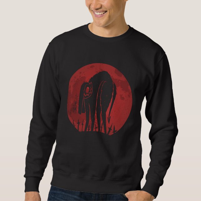 Halloween Cat Skull Pumpkin Scary Sweatshirt (Vorderseite)