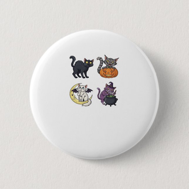 Halloween Cat  Spooky and Stylish Feline-Inspired  Button (Vorderseite)
