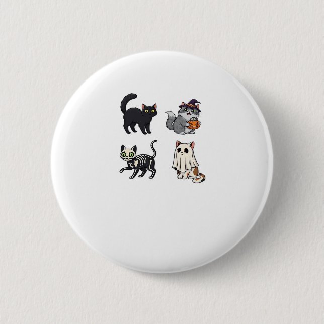 Halloween Cat  Spooky and Stylish Feline-Inspired  Button (Vorderseite)