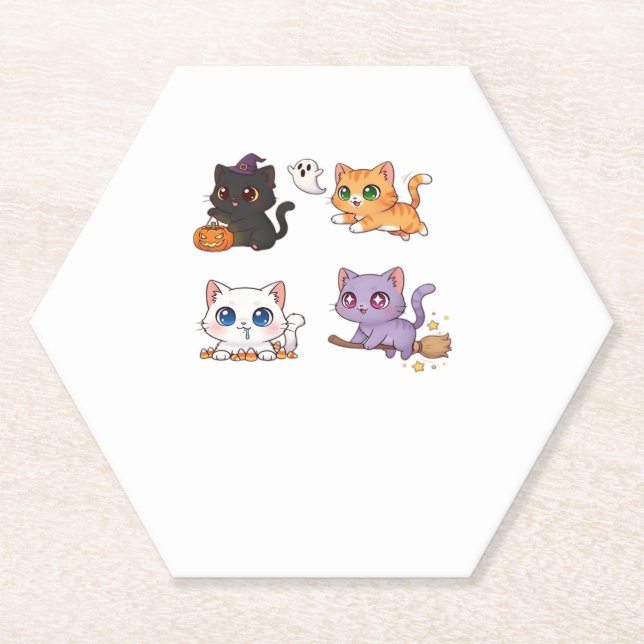 Halloween Cat  Spooky and Stylish Feline-Inspired  Untersetzer (Vorderseite)