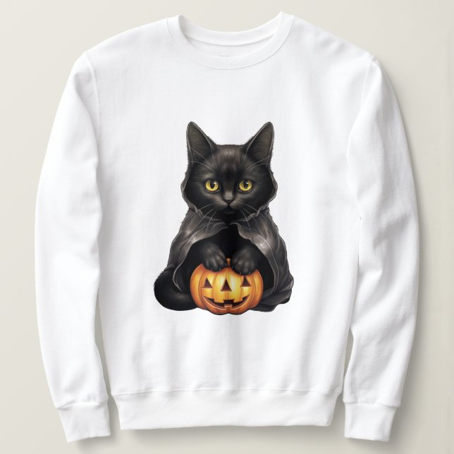 Halloween Cat Sweatshirt (Design vorne)