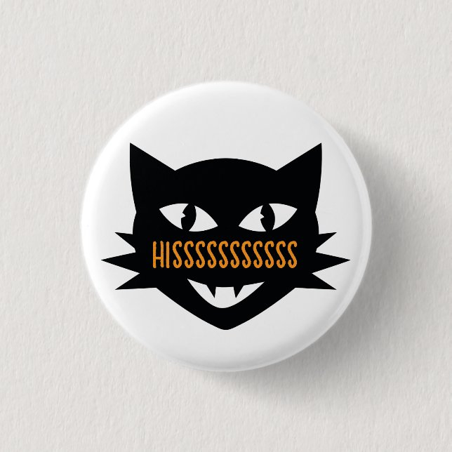 Halloween Cat Trick oder Treat Button (Vorderseite)