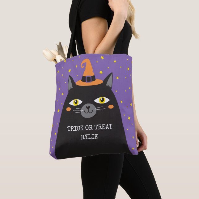 Halloween Cat Trick oder Treat Totbeutel Tasche (Von Nahem)