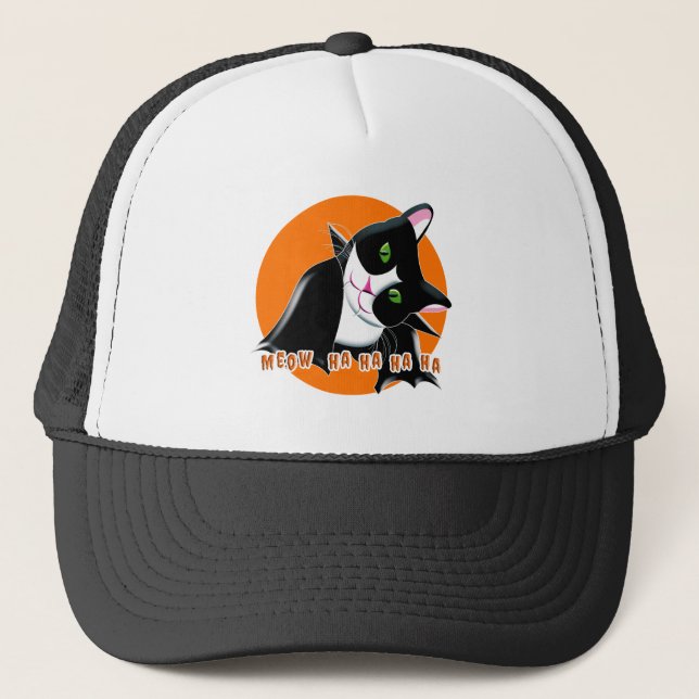 Halloween Cat Truckerkappe (Vorderseite)