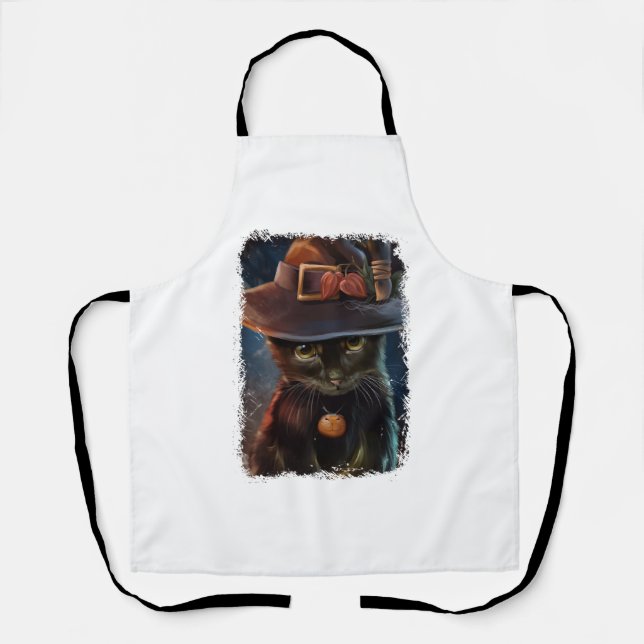 Halloween Cat Tshirt Schürze (Vorderseite)