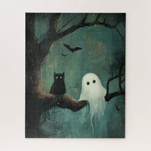 Halloween Cat und Ghost