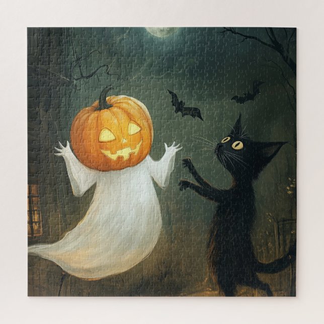 Halloween Cat und Ghost (Vertikal)