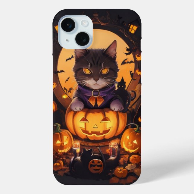 Halloween Cat und Pumkin Case-Mate iPhone Hülle (Rückseite)