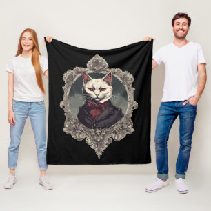 Halloween Cat, Vampire Cat Fleecedecke