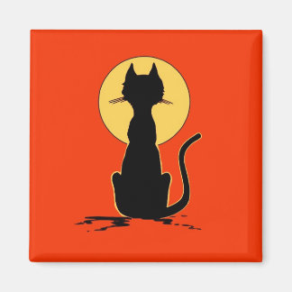 Halloween Cat with Moon ~ Magnet