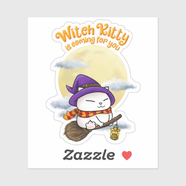 Halloween Cat Witze Kitty Aufkleber (Blatt)