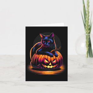 Halloween Cat Womens Funny Fall Pumpkin Cat Lover Karte