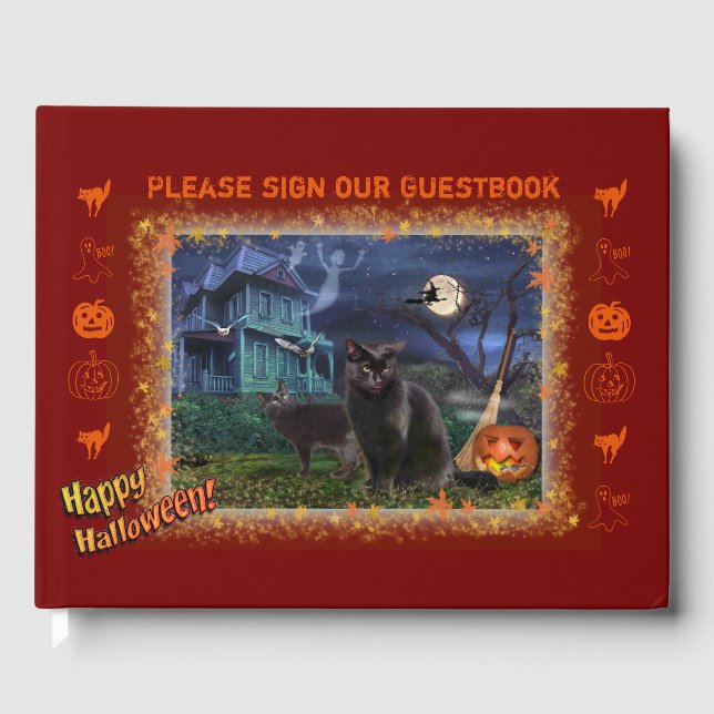 Halloween Cats Gästebuch (Vorderseite)