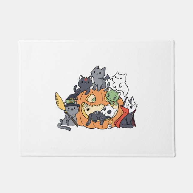 Halloween Cats Kittens Fußmatte (Vorderseite)