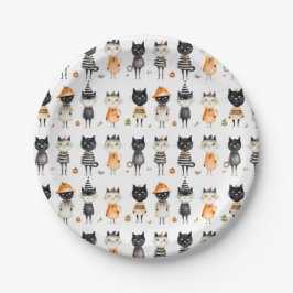 Halloween Cats Party Paper Plate Pappteller