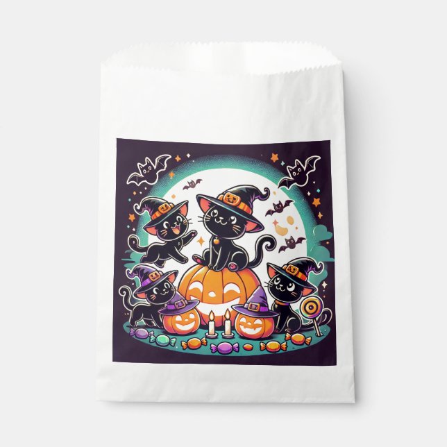 Halloween Cats T - Shirt Geschenktütchen (Vorderseite)