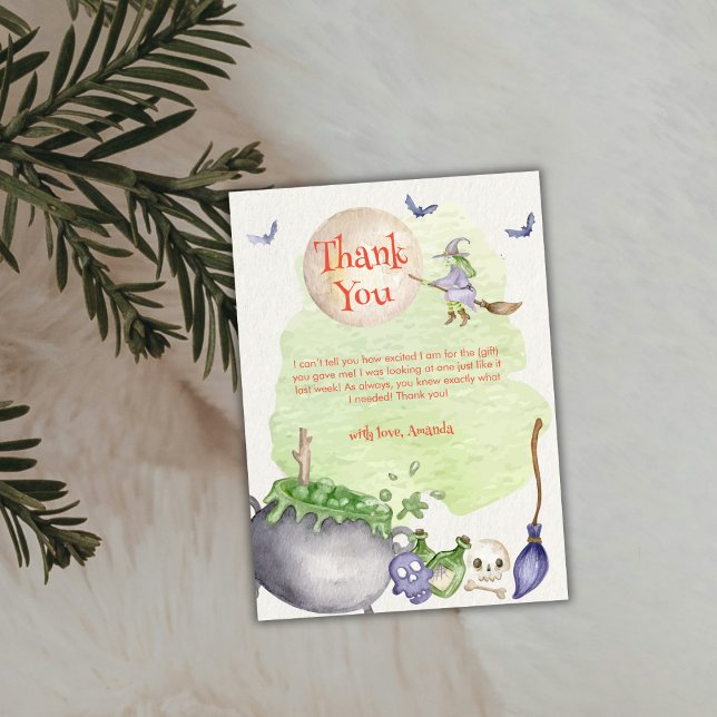 Halloween Cauldron Baby ist Braudusche Dankeskarte (Halloween Cauldron Baby is Brewing Shower Thank You Card)