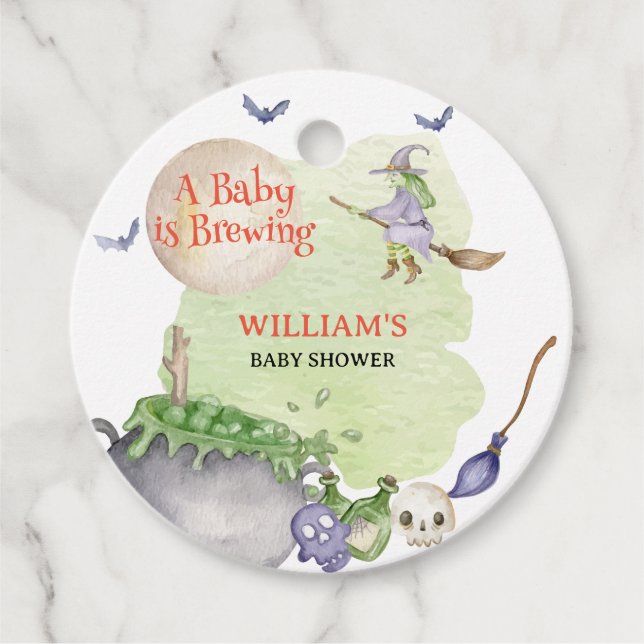 Halloween Cauldron Baby ist Braudusche Geschenkanhänger (Vorderseite)