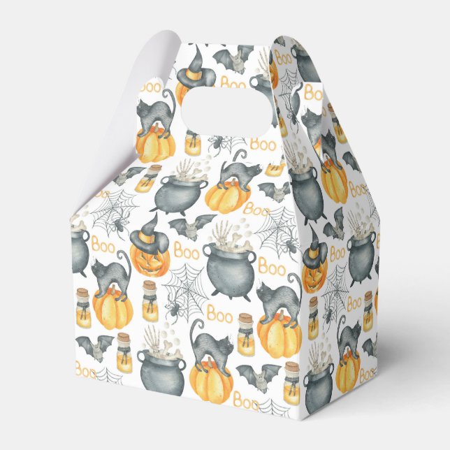 Halloween Cauldron und Cats Muster Geschenkschachtel (Vorderseite)