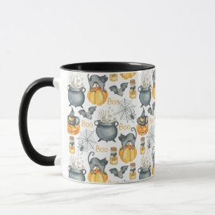 Halloween Cauldron und Cats Muster Tasse