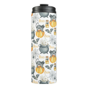 Halloween Cauldron und Cats Muster Thermosbecher
