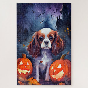 Halloween Cavalier King Charles Spaniel Kürbisse